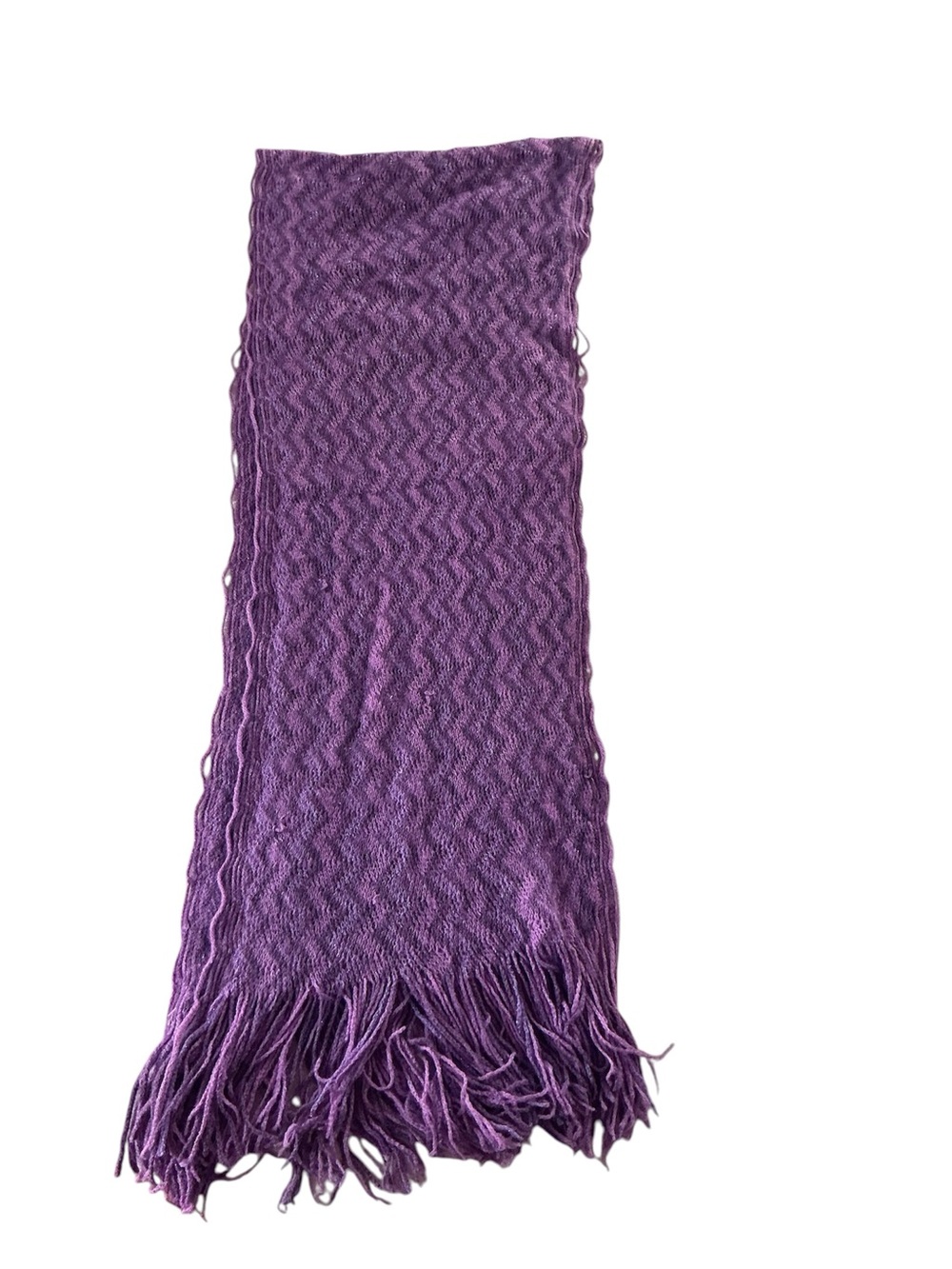 Purple Knit Fringe Scarf - 2 Chic